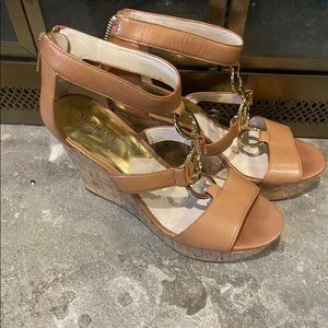 New Michael Kors Womens Leather logo Wedges!